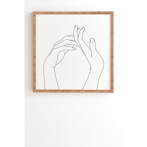 The Colour Study Hands line drawing Framed Wall Art Black - Deny Designs - 1 of 4