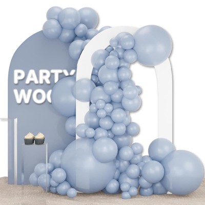 PartyWoo Balloons Dusty Blue Light Boho 18 12 10 5 Inch 100 pcs