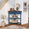 NicBex 33.8" Small Triangle Corner End Table, Wood Corner Side Table for Small Spaces, 3 Tier End Corner Table with Solid Wood Legs, Milk White - 2 of 4