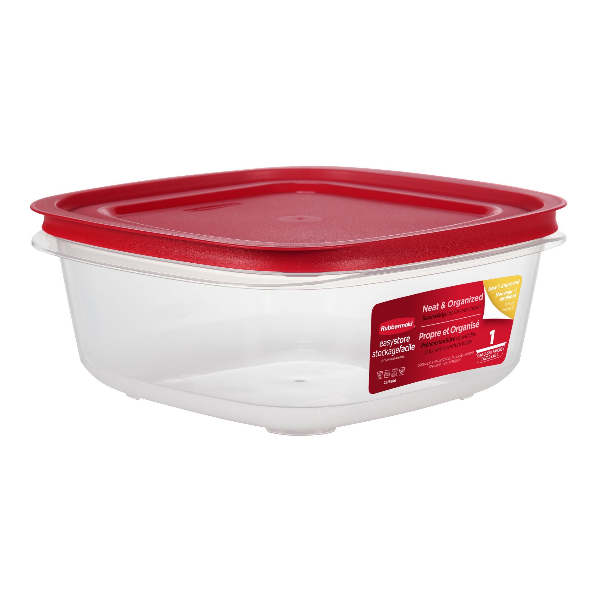 Rubbermaid Easy Store Square Food Storage Container Red