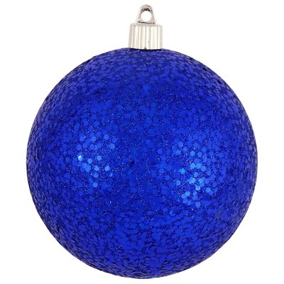 Christmas by Krebs 4ct Dark Blue Shatterproof Glittered Christmas Ball Ornaments 4.75" (120mm)