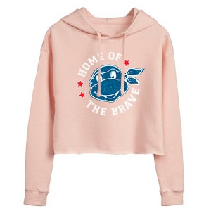 Women's - Teenage Mutant Ninja Turtles - Born Raised USA Cropped Graphic Hoodie - 1 of 3