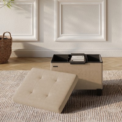 StorageBud Storage Ottoman for Bedroom End of Bed, Velvet Storage Bench, Large Storage Ottoman Bench, Entryway Bench with Storage