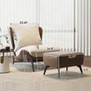 Upholstered Chair with Ottoman Footstool Set, Brown & Beige - 2 of 4