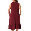 Agnes Orinda Women's Plus Size Pleated Ruffle Side Pockets Sleeveless Wide Strap Comfy Nightgowns - 4 of 4