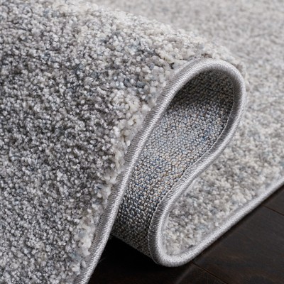 Grey and Beige Abstract Shag Area Rug, 5'3" x 7'6"