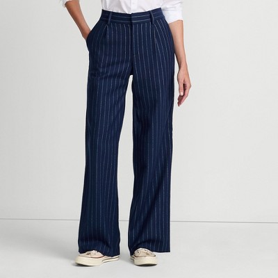Lands' End Women's Brushed Flannel High Rise Pleated Wide Leg Pants