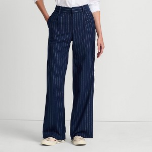 Lands' End Women's Brushed Flannel High Rise Pleated Wide Leg Pants - 1 of 4