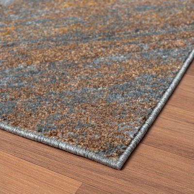 Gray and Bronze Chevron 5' x 7' Synthetic Area Rug