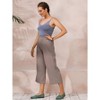 ECUPPER Womens Cotton Cropped Pants Loose Fit Wide Leg Capri Casual Plus Size Elastic Waist Trousers - 4 of 4