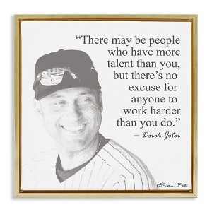 Stupell Industries Work Hard Derek Jeter Quote, 25" x 25" - 1 of 4