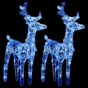 vidaXL Christmas Reindeer Set of 2 Blue Acrylic Medium - 1 of 4