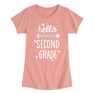 Girls' - Instant Message - Hello Second Grade Fitted Short Sleeve Graphic T-Shirt - 1 of 4