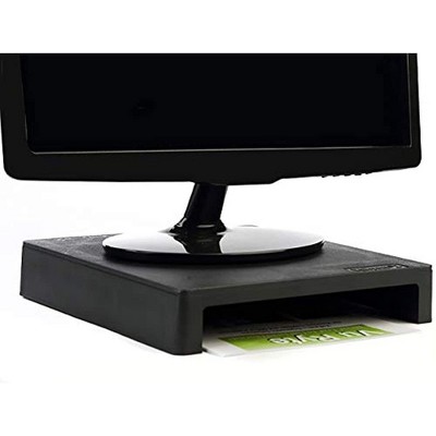Black Graphite Stackable Monitor Stand with Storage
