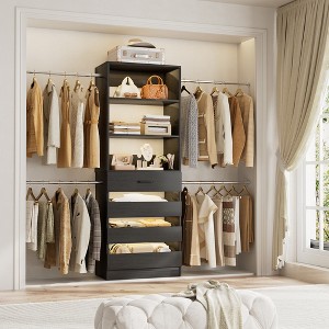 Aheaplus 4-9Ft Closet Storage with 4 Wooden Drawers and 4 Rods - 1 of 4