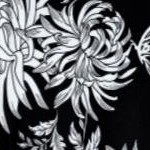 black chrysanthemum print