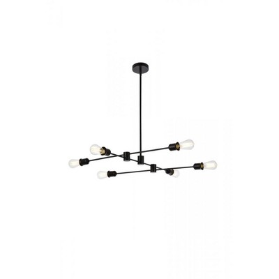 Elegant Lighting Xavier 6 lights pendant in black