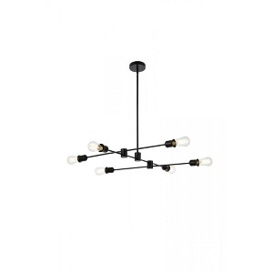 Elegant Lighting Xavier 6 lights pendant in black - 1 of 4