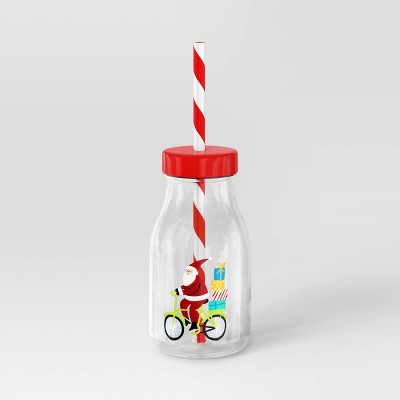 12oz Christmas Santa Tumbler with Straw Red - Wondershop™