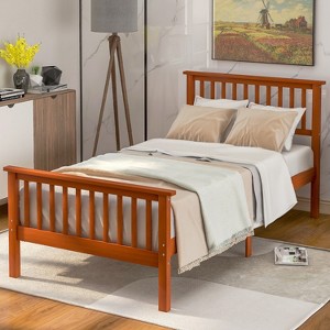 Twin Wood Platform Bed with Headboard and Footboard-ModernLuxe - 1 of 4