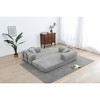 77.9" Corduroy Convertible Sofa Bed with Folding Mattress - 3 of 4