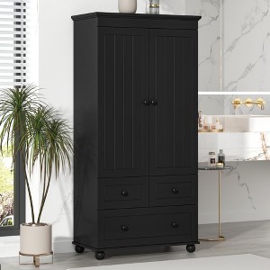 TIRAMISUBEST Tall Storage Cabinet with Three Drawers for Bathroom/Office - 1 of 4