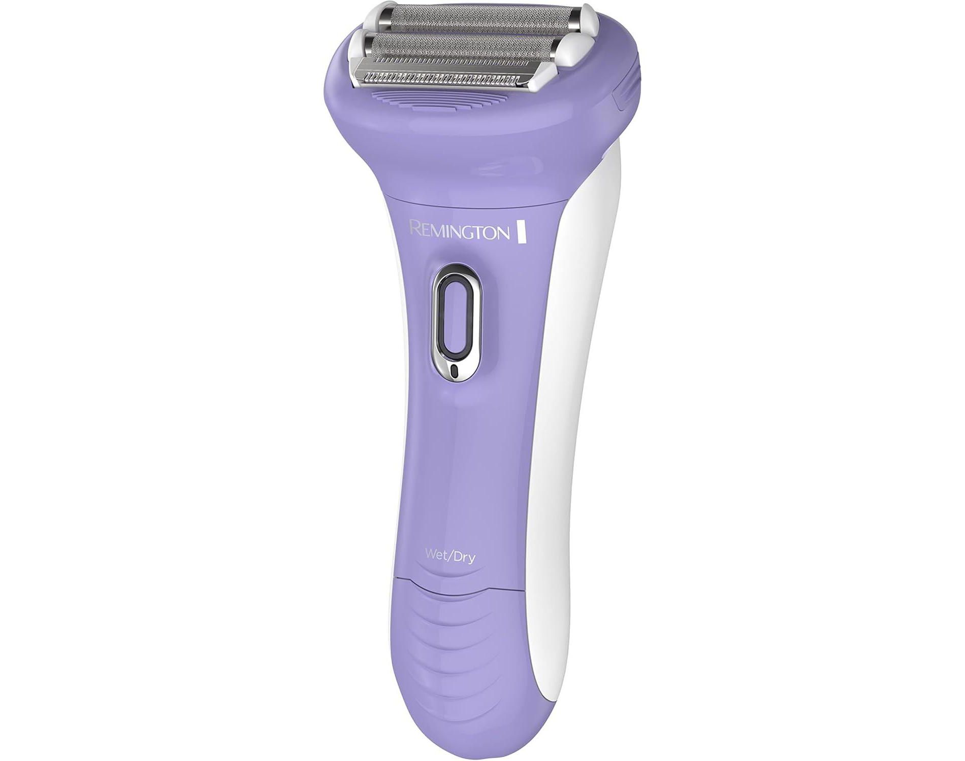 Remington WDF5030A Smooth & Silky Electric Shaver for Women, 4-Blade Smooth Glide Foil Shaver and Bikini Trimmer with Almond Oil Strip, Purple/White
