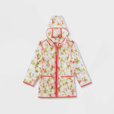 Image of Toddler Strawberry Printed Unlined Rain Coat - Cat & Jack™ Red 12M