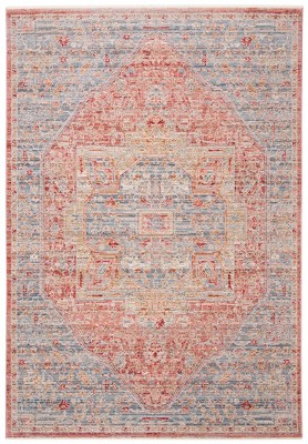 Kenitra Vintage-Style Blue Medallion 5' x 8' Synthetic Area Rug