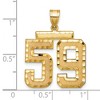 Black Bow Jewelry 14k Yellow Gold, Varsity Collection, Large D/C Pendant Number 59 - 2 of 3