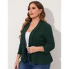 Coolmee Women Plus Size Casual Blazer Open Front Long Sleeve Work Office Cardigan Jackets - 2 of 4