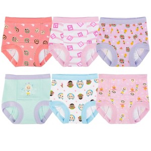 CoComelon Toddler Girls 6-Pack Training Pants – Cotton Potty Training Underwear with Bonus Sticker Chart - 1 of 4