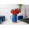 Nat & Jules Large Raw Bottom Matte Navy Blue 48 ounce Ceramic Pitcher Jug - 4 of 4