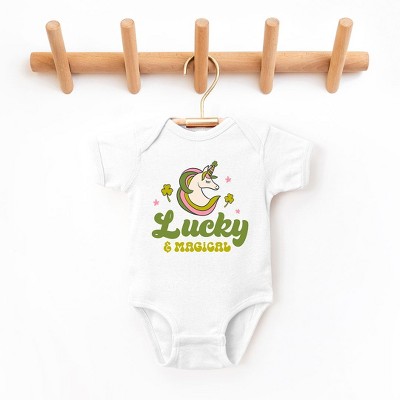 The Juniper Shop Lucky Magical Unicorn Baby Bodysuit