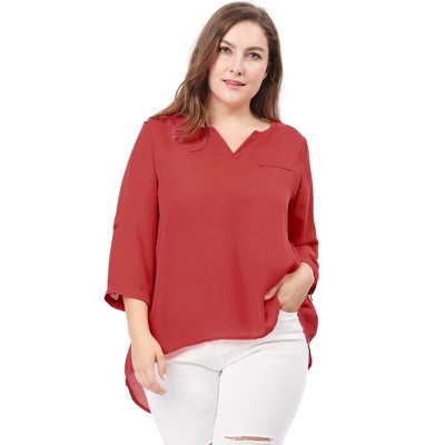 Women Plus Size Tops 3/4 Sleeve T Shirts Tunic Plaid Floral Tie Dye Graphic Crewneck Pullover Loose Sweatshirt Blouses 