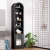 GlasFlength Decorative Storage Cabinets Modern Chic Organizer Elegant Design for Stylish Living Room Spaces, Black, 16.1”*10.2”*71.1" - 2 of 4