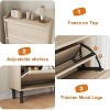 Shoe Cabinet with Flip-Down Doors - Space-Saving Entryway Organizer with Adjustable Shelf, Wooden Shoe Storage - 4 of 4
