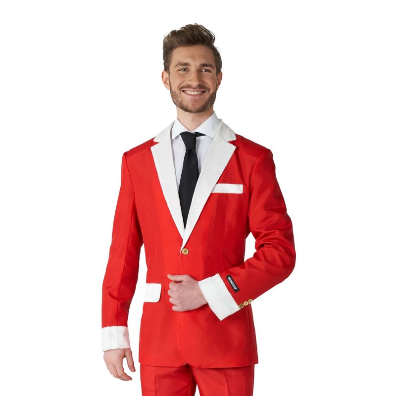 Suitmeister Men's Christmas Suit - Santa Faux Fur - Red, 3 of 6