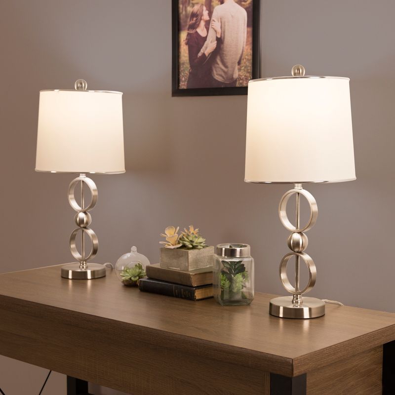 Table Lamps Modern Set of 2 Brushed Steel (Includes LED Light Bulb) - Yorkshire Home, 4 of 8