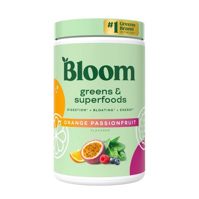 BLOOM NUTRITION Greens and Superfoods Powder - Orange Passion Fruit - 5.39oz/25 Servings