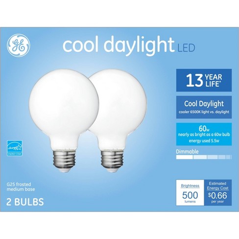 Ge 2pk 60w G25 Led Light Bulbs : Target