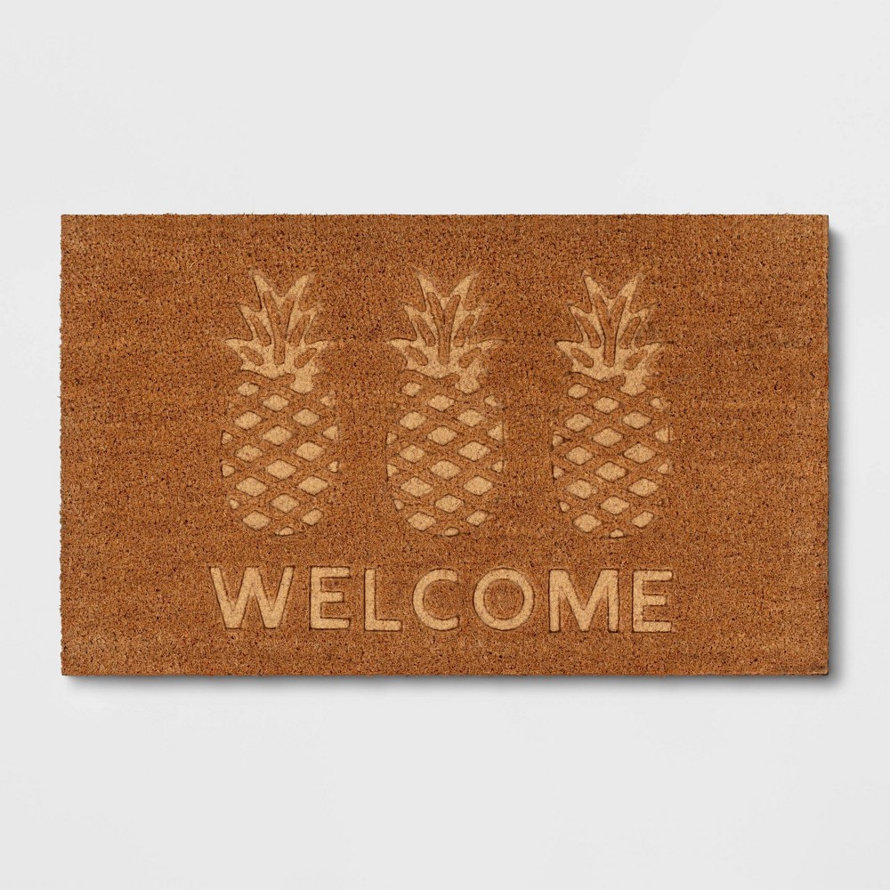 Photos - Doormat 1'6"x2'6" 'Welcome' Pineapple  Natural - Threshold™