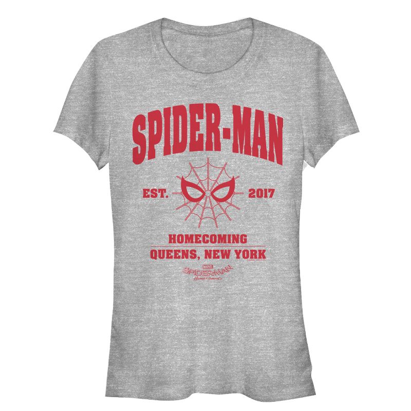 Juniors Womens Marvel Spider-Man: Homecoming Est. 2017 T-Shirt, 1 of 4