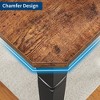 Homhougo 78.7"Farmhouse Dining Table for 6-8 People Rustic Industrial Kitchen Table with Sturdy Metal Frame & Chamfered Corners Brown - 4 of 4