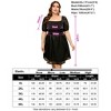 Coolmee Women Plus Size Smocked Square Neck Babydoll Mesh Puff Short Sleeve Mini Dress - 4 of 4