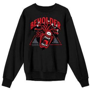 Dungeons & Dragons Beholder Crew Neck Long Sleeve Men's Black Sweatshirt - 1 of 3