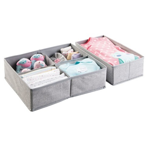 Mdesign Fabric Child/kids Drawer Organizer, 2 Sizes, Set Of 8 : Target