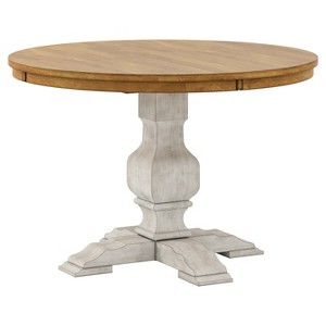 South Hill Round Pedestal Base Dining Table - Antique White - Inspire Q