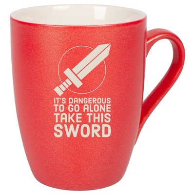 100 North Legendary Hero's 10 Ounce Crimson Red Metallic Finish, Comfortably Fits Your Hands, New Bone China Coffee Tea Cup Mug, It's Dangerous To Go