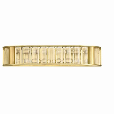 Aged Brass and Clear Glass 4-Light Vanity Fixture